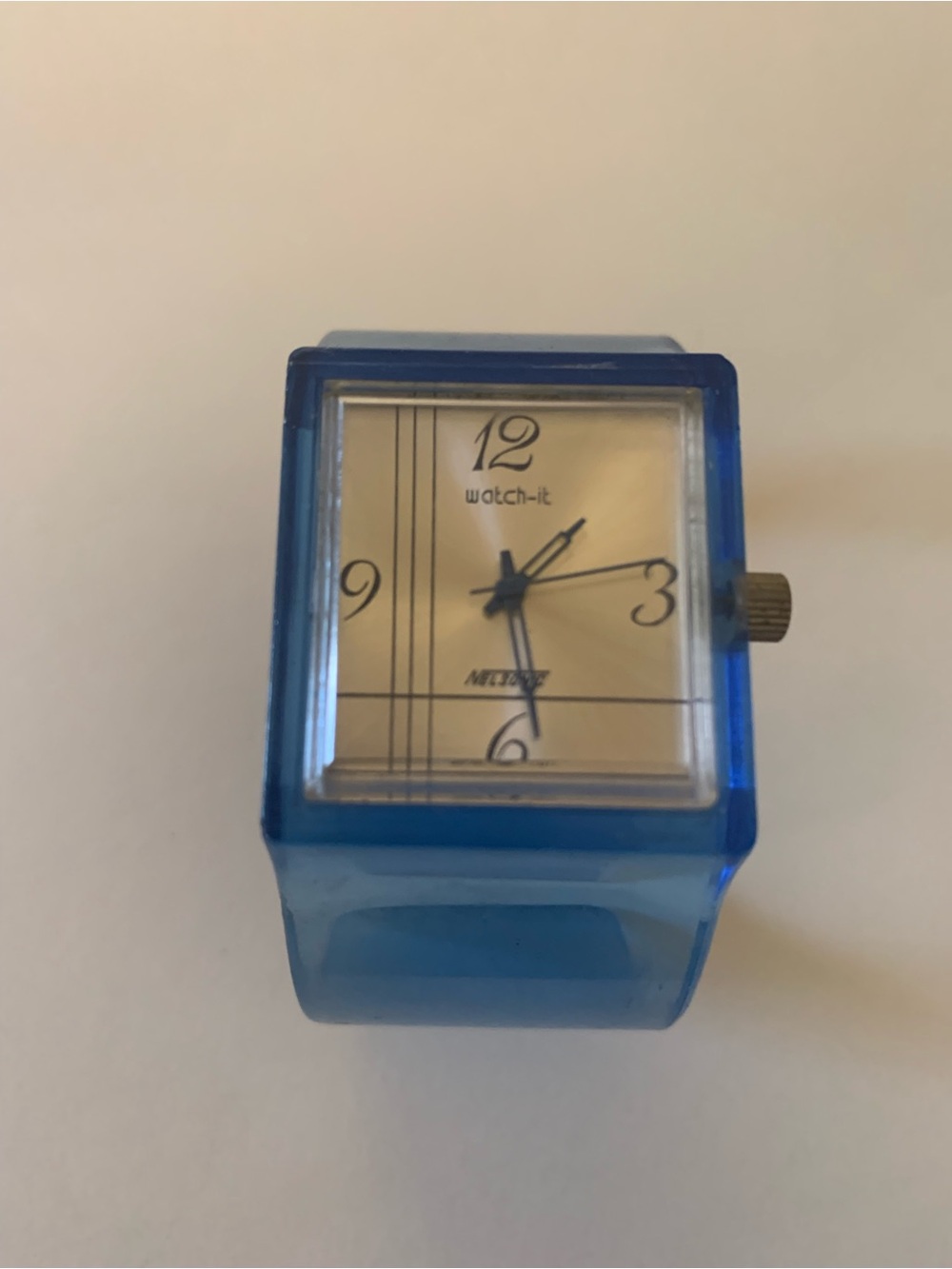 Blue Square Analog Wrist Watch